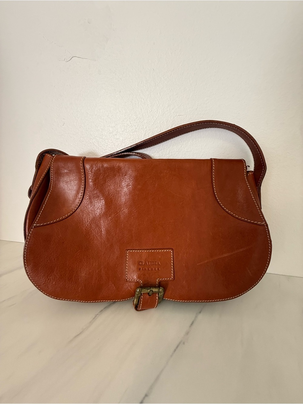 Classic Saddle-Style Brown Leather Crossbody Bag - Picture 2 of 15